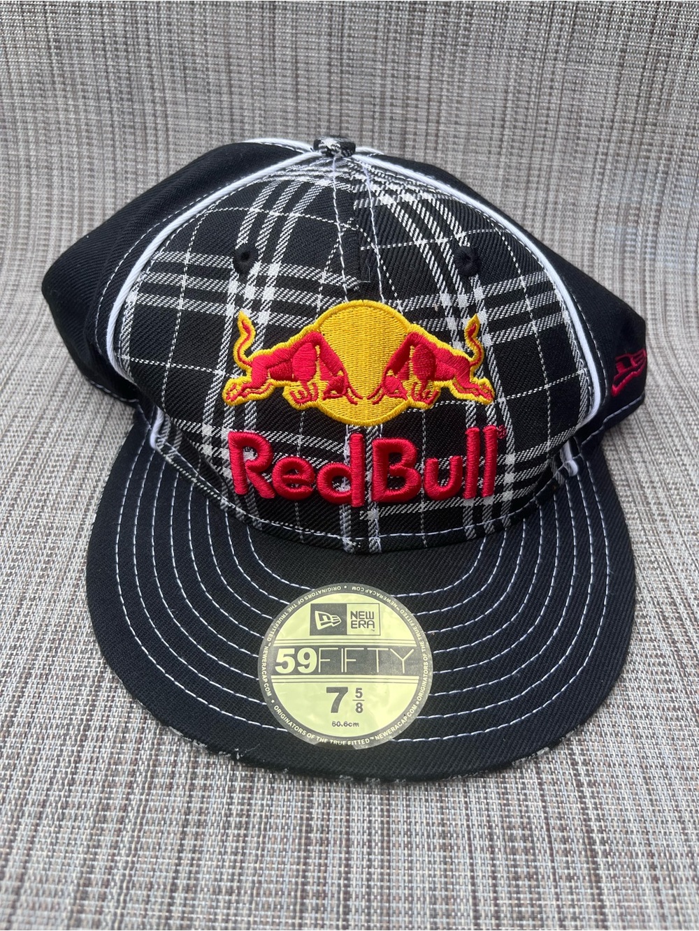 New Era x Red Bull Plaid 59FIFTY Fitted Hat Cap 7 5/8